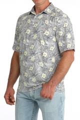 CINCH HAWAIIAN PRINT POLO BLACK/WHITE YELLOW MTK1865043