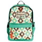 TRENDITIONS BROWN AND TURQOUISE AZTEC PRINT TRAVEL BACKPACK 2610279565
