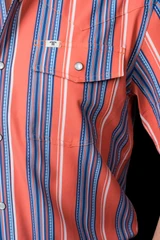 FERRELL THE JAMES IN SALMON SHORT SLEEVE PEARL SNAP SHIRT FPS1026042