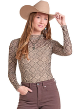 ROCK & ROLL SNAKE PRINT MESH TOP BW22T09403