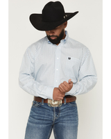 CINCH FLORAL GEO PRINT LONG SLEEVE SHIRT LIGHT BLUE MTW1106124