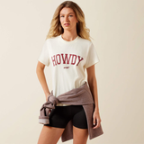 ARIAT COLLEGIATE HOWDY T-SHIRT CREAM/MAROON 10079910