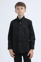 PLATINI KIDS LONG SLEEVE ROLEX BUTTON UP BLACK CTB9258