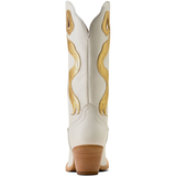 ARIAT BEAUX 13" J TOE WESTERN BOOTS IVORY PEARL/GOLD 10080308