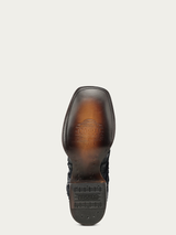CORRAL BLUE PIRARUCU EMBROIDERY BROWN COWHIDE COWBOY BOOT A5056