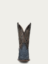 CORRAL BLUE PIRARUCU EMBROIDERY BROWN COWHIDE COWBOY BOOT A5056