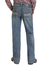 ROCK & ROLL BOYS REGULAR FIT TWO TONE STEP BOOTCUT JEANS BB0BD09837
