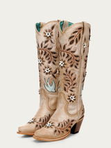 CORRAL WOMENS STRAW LASER TALL TOP SNIP TOE COWBOY BOOT Z5429