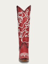 CORRAL GLOW IN THE DARK EMBROIDERY RED TALL COWBOY BOOT A5079