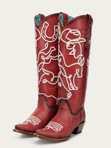 CORRAL GLOW IN THE DARK EMBROIDERY RED TALL COWBOY BOOT A5079