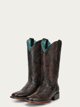 CORRAL WOMENS BLACK HONEY FLORAL PETAL EMBROIDERY BOOTS A4848