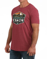 CINCH DESERT SCENE GRAPHIC TEE BURGUNDY MTT1690736