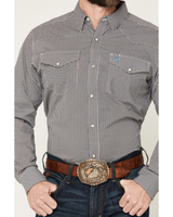 ARIAT CHAS LONG SLEEVE WESTERN SHIRT BLACK/WHITE GEO PRINT 10079510