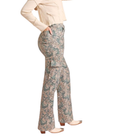 ROCK & ROLL CAMEL CAMO PRINT WIDE LEG CARGO PANT BW6HD09833
