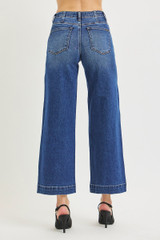 RISEN HIGH RISE WIDE JEANS WITH DECORATION D-STRING DARK PWA21998