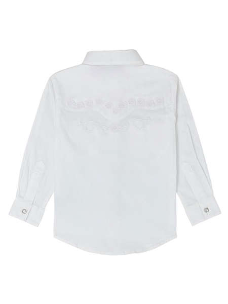 WRANGLER GIRLS RHINESTONES EMBROIDERY WESTERN SHIRT WHITE 10GW7001W