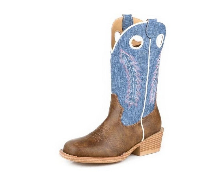 ROPER GIRLS WILLOW SQUARE TOE WESTERN BOOTS BROWN 09-018-1910-3638