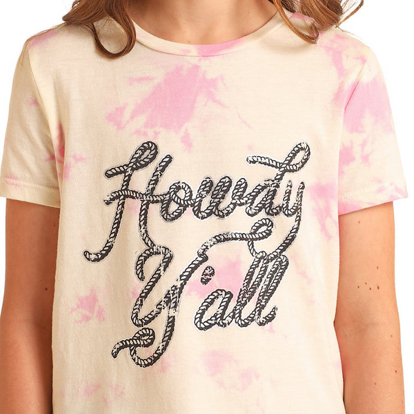 ROCK & ROLL GIRL'S HOWDY T-SHIRT BABY PINK BG21T06107