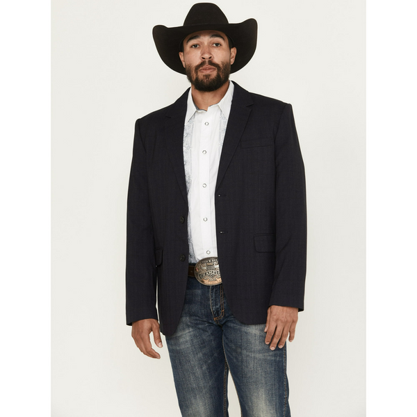 ROCK & ROLL TONAL PLAID PRINT SLIM SPORT COAT BLACK BM96C06099