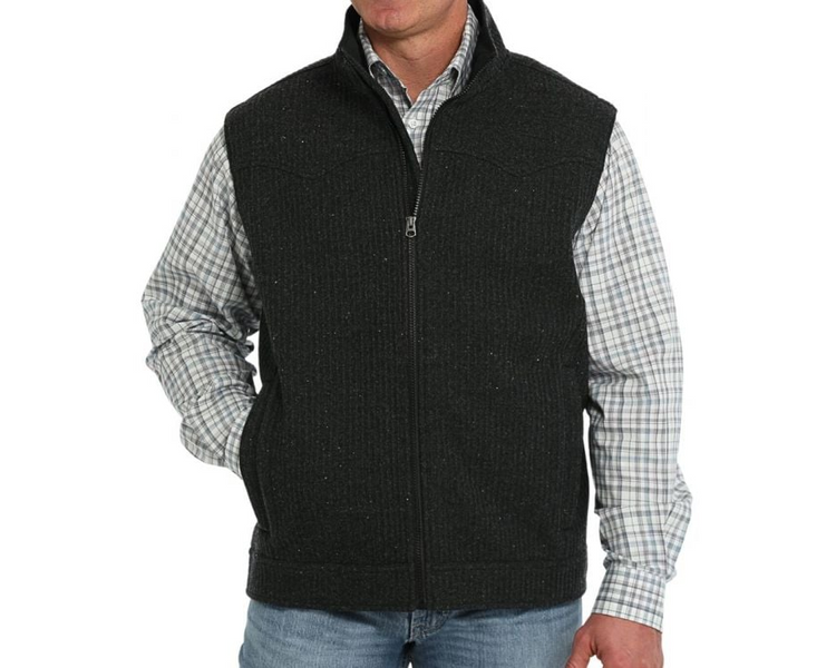 CINCH MENS BONDED WOOLY VEST BLACK MWV1909001