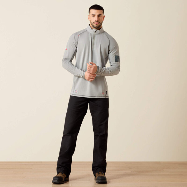 ARIAT MENS FR COMBAT STRETCH PATRIOT 1/4 ZIP WORK SHIRT 10035420