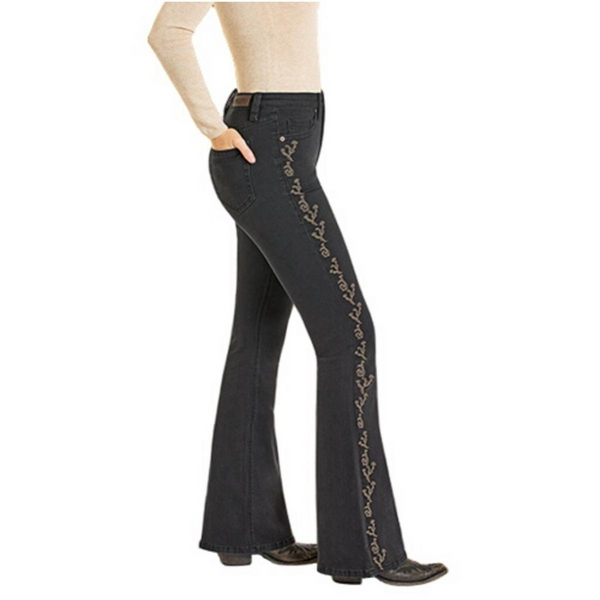 ROCK & ROLL SIDE SEAM EMB FLARE BLACK BW6HD07212