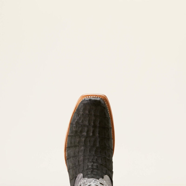 ARIAT FUTURITY SILK WESTERN BOOT BLACK SUEDED CAIMAN 10053721