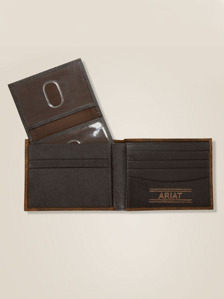 M&F ARIAT MENS AMERICAN FLAG BIFOLD WALLET BARK A3545602