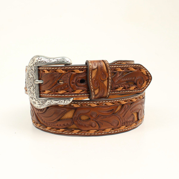 M&F NOCONA MENS PIERCED LEATHER BELT N2414708