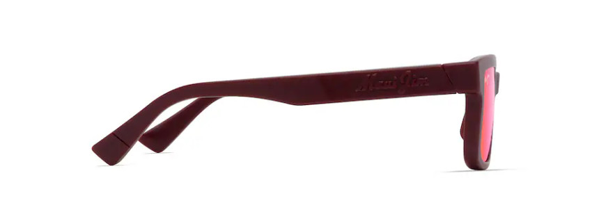 MAUI JIM HIAPO ASIAN FIT POLARIZED RECTANGULAR SUNGLASSES SUNRISE/BURGUNDY P655-04