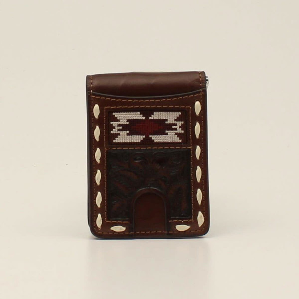 M&F NOCONA BUCK LACING BIFOLD MONEY CLIP WALLET BROWN N500040002