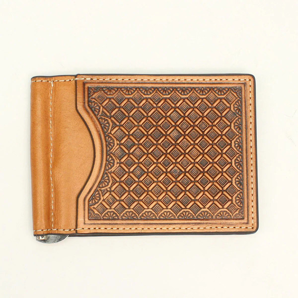 M&F NOCONA MENS EMBOSSED SLIM FOLD MONEY CLIP WALLET BROWN N5412748