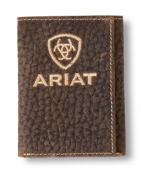 M&F ARIAT BULL HIDE EMBROIDERED TRIFOLD WALLET A3556102