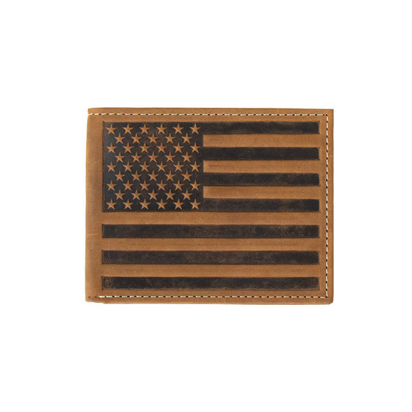 M&F NOCONA MENS EMBOSSED FLAG BIFOLD WALLET BROWN N500044202