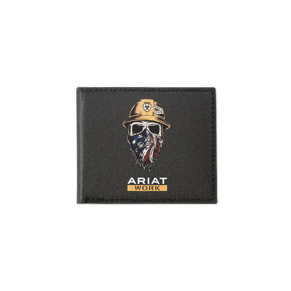 M&F ARIAT RODEO WORK BORN 4 THIS USA FACE BI-FOLD WALLET A3401601