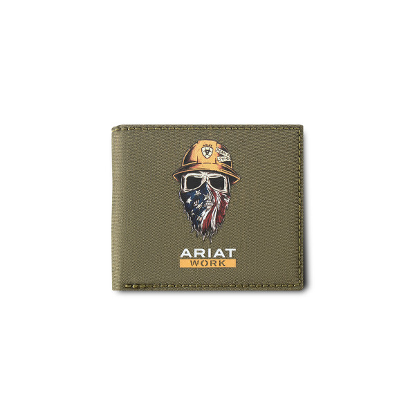 M&F ARIAT MENS BORN 4 THIS USA BIFOLD WALLET DARK GREEN A3401619