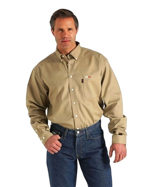 CINCH MENS FLAME RESISTANT SHIRT KHAKI WLW3001012