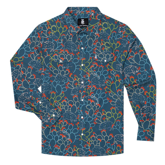 RAISED BY COYOTES JAVELINA PARADISE LONG SLEEVE PEARL SNAP