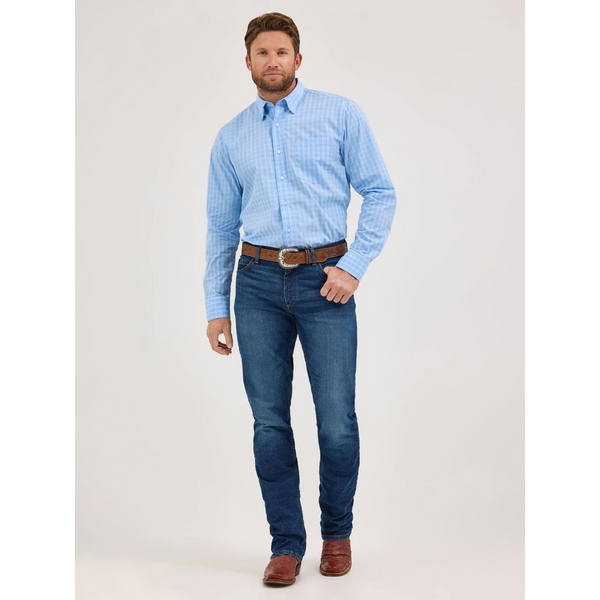 WRANGLER MENS CODY JOHNSON FRENCH BLUE SHIRT 2369517