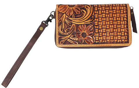 CHALLENGER WOMENS WESTERN BASKET FLORAL LEATHER WALLET 18RSW03