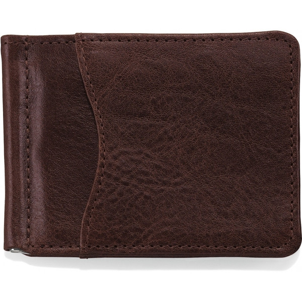 BRIGHTON CARNEGIE MONEY CLIP WALLET BROWN E70118