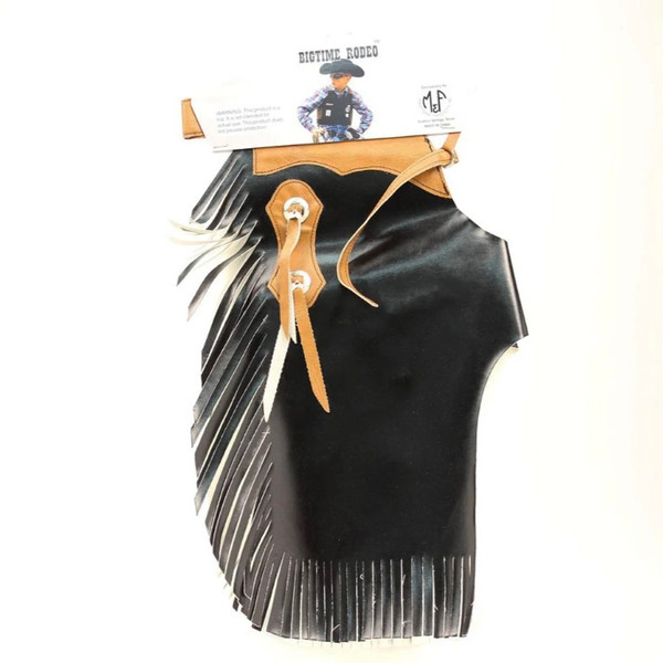 M&F BIGTIME YOUTH RODEO FRINGED CHAPS BLACK/BROWN 50562107