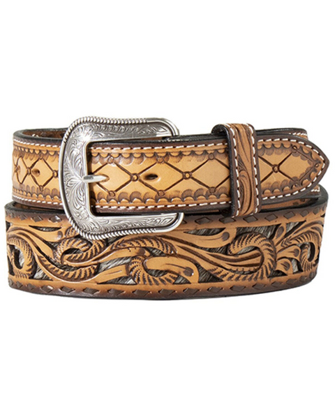 M&F MENS TOOLED LEATHER BELT D100016302