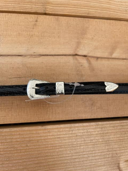 COWBOY CHROME LIZARD PRINT HAT BAND BLACK H771