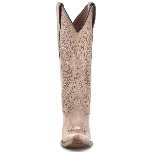 CIRCLE G SAND COWHIDE EMBROIDERY BOOTS L6116