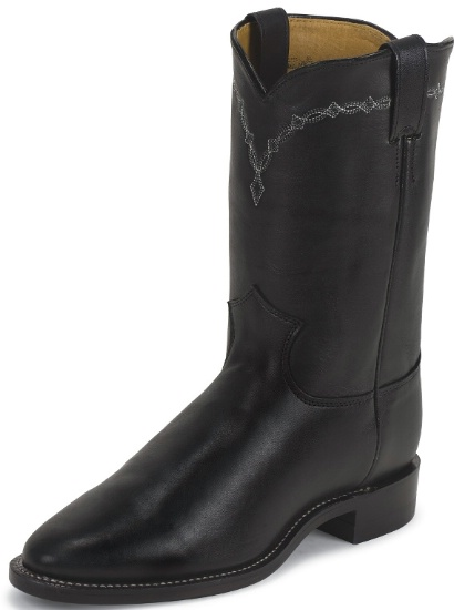 JUSTIN CLASSIC ROPER WESTERN BOOT WITH BLACK CHESTER FOOT 3233
