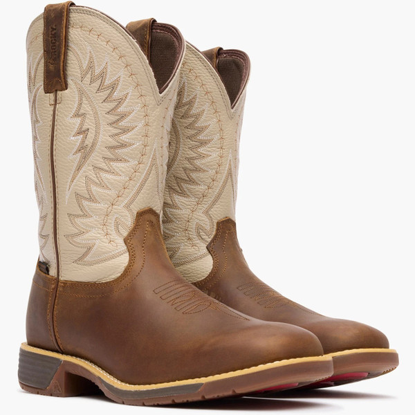 ROCKY MENS RUGGED TRAIL WATERPROOF WESTERN BOOT BONE/BROWN RKW0366