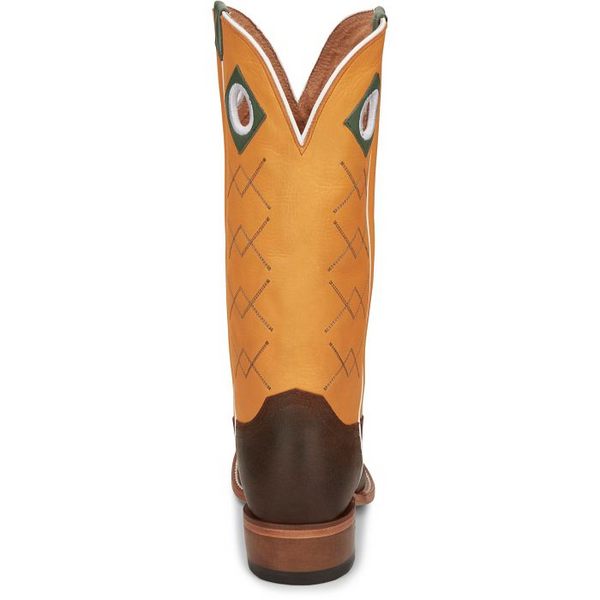 JUSTIN BILLET 13" WESTERN BOOT BROWN COWHIDE LEATHER JP2504