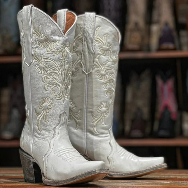 TANNER LEAH SNIP TOE LEATHER BOOTS TML205134