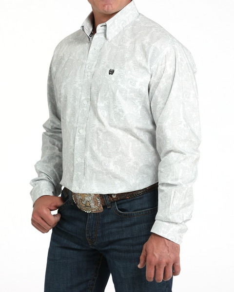 CINCH MENS CLASSIC FIT BUTTON-DOWN SHIRT WHITE MTW1105984